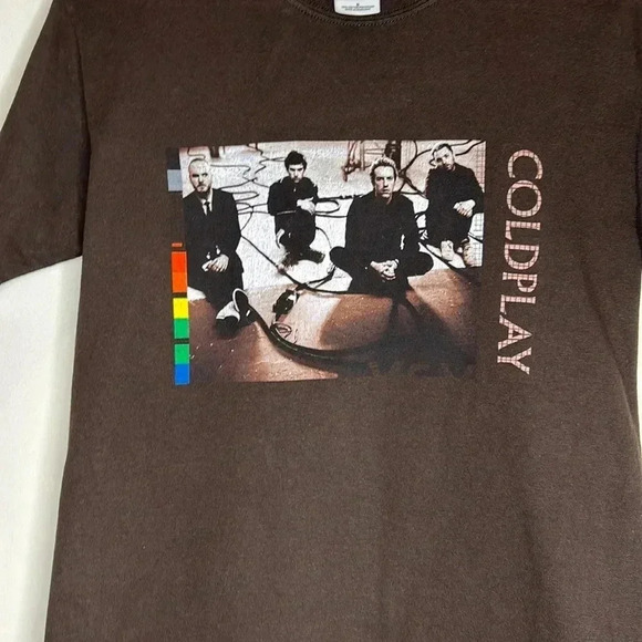 Coldplay 2005 Twisted Logic Tour Brown  Graphic T Shirt Size S - Picture 3 of 13